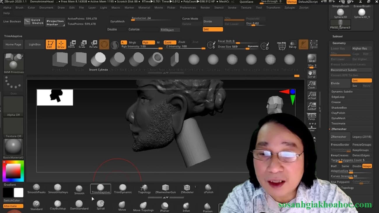 Zbrush cơ bản, nâng cao online được giảng viên Phan Xuân Hòa thiết kế và giảng dạy trực tiếp