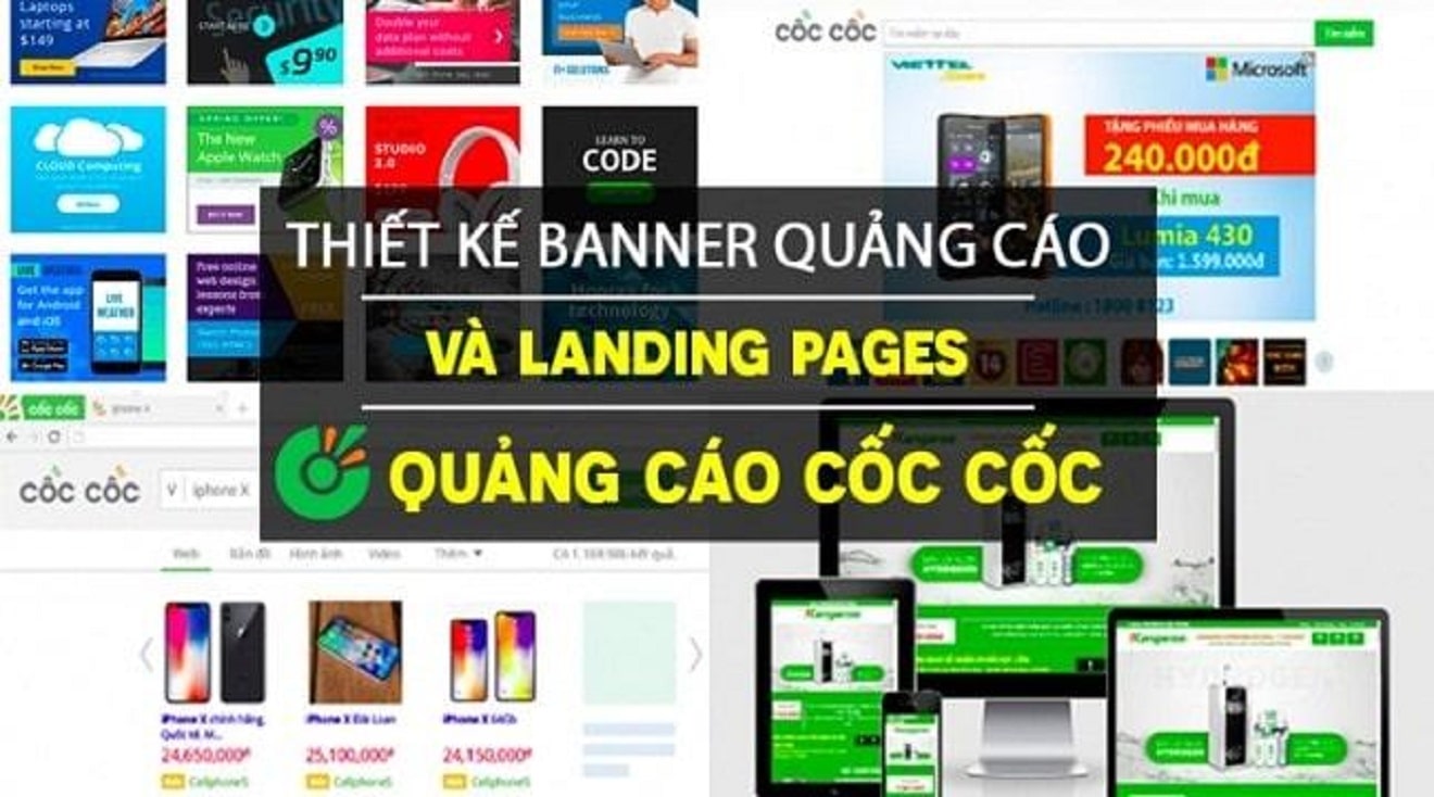 Thiết kế Banner quảng cáo và Landing pages cùng quảng cáo Cốc Cốc - Siêu  thị khóa học Online lớn nhất Việt Nam