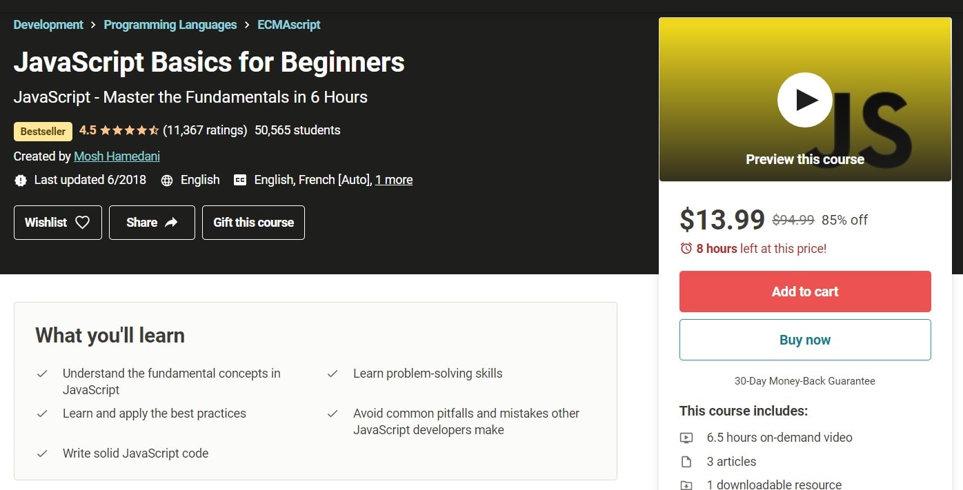 Kiến thức cơ bản về Javascript cho người mới bắt đầu từ Mosh Hamedani