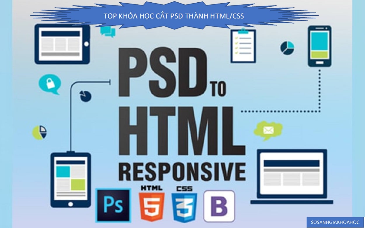 Top 3 khóa học cắt file psd thành html/css tốt nhất 2026